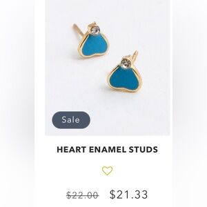 Noonday Collection heart enamel studs